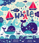 Cartoon Whale and Fish Wall Decal