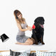 Young Woman and Rottweiler Wall Decal