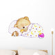 Sleeping Teddy Bear Wall Decal