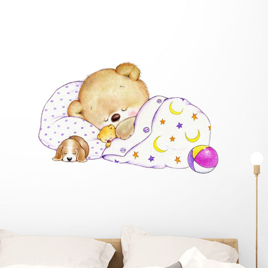 Sleeping Teddy Bear Wall Decal