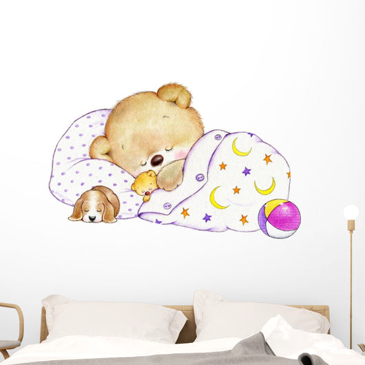 Sleeping Teddy Bear Wall Decal