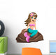 Little Mermaid Sitting Rock Wall Decal