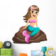 Little Mermaid Sitting Rock Wall Decal