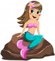 Little Mermaid Sitting Rock Wall Decal