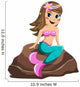Little Mermaid Sitting Rock Wall Decal
