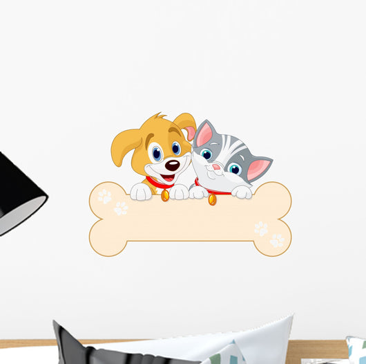 Cat and Dog Sign Wall Decal