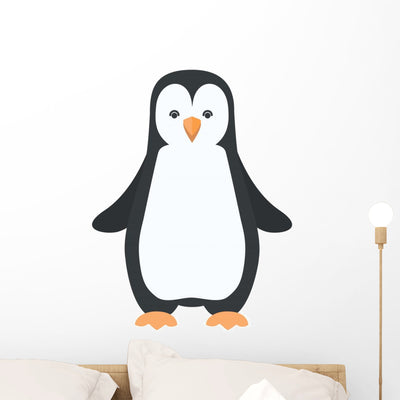 Penguin Wall Decal shown on a wall