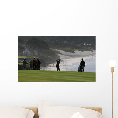 Pebble Beach and Carmel Wall Decal shown on a wall