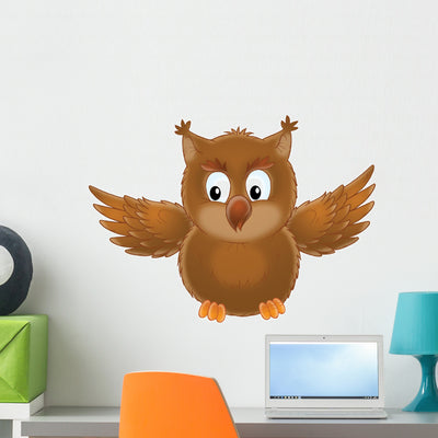 Owl Wall Decal shown on a wall