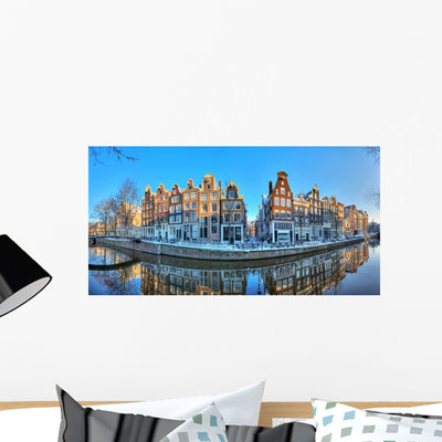 Canals Amsterdam Netherlands Wall Decal shown on a wall