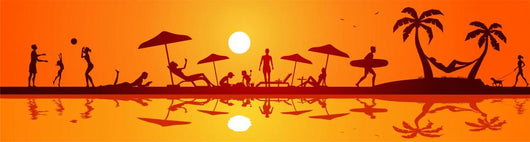 People Beach Wall Decal Panoramic