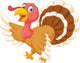 Cartoon Turkey Wearing a Hat and Waving Wall Decal