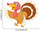 Cartoon Turkey Wearing a Hat and Waving Wall Decal