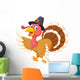 Cartoon Turkey Waving Wall Decal
