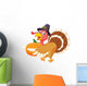 Turkey Holding Pumpkin Wall Decal