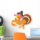 Turkey Holding Pumpkin Wall Decal
