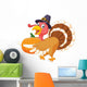 Turkey Holding Pumpkin Wall Decal