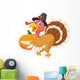Turkey Holding Pumpkin Wall Decal