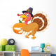 Turkey Holding Pumpkin Wall Decal