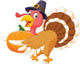 Turkey Holding Pumpkin Wall Decal