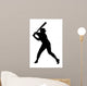 Black Silhouette Baseball Player Wall Decal