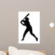 Black Silhouette Baseball Player Wall Decal