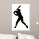 Black Silhouette Baseball Player Wall Decal