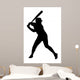 Black Silhouette Baseball Player Wall Decal