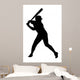 Black Silhouette Baseball Player Wall Decal