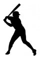 Black Silhouette Baseball Player Wall Decal