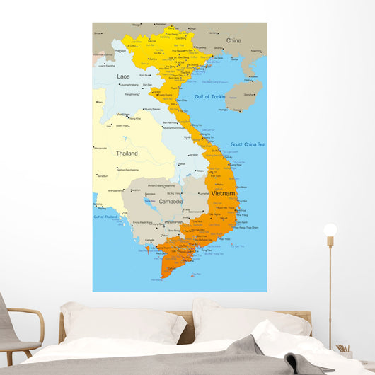 Vector Map Vietnam Country Wall Decal