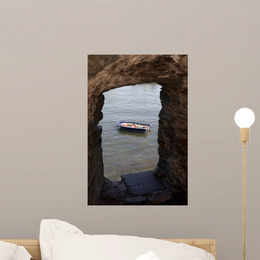 Small Wooden Row Boat Wall Decal
