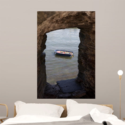 Small Wooden Row Boat Wall Decal