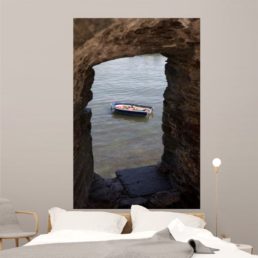 Small Wooden Row Boat Wall Decal