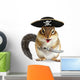 Funny Chipmunk Pirate Wall Decal
