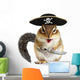 Funny Chipmunk Pirate Wall Decal