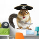 Funny Chipmunk Pirate Wall Decal