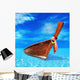 Wooden Boat Blue Sea Wall Decal