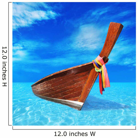 Wooden Boat Blue Sea Wall Decal