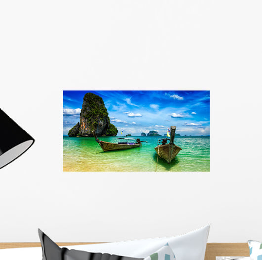 Long Tail Boats Beach Wall Decal