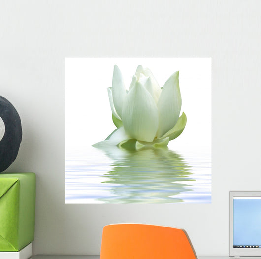White Lotus Flower Wall Decal