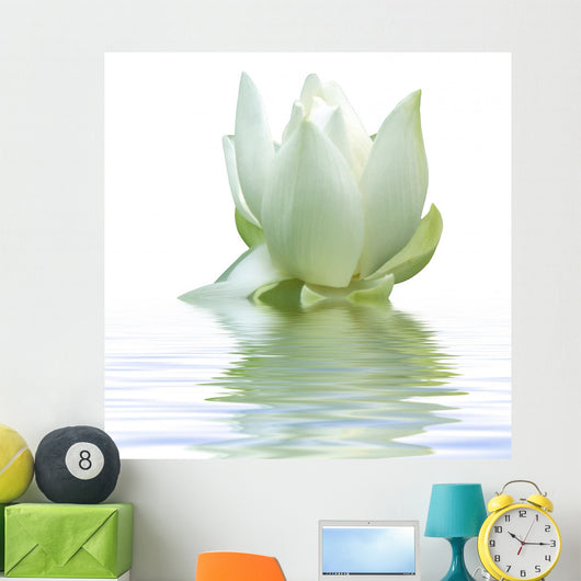 White Lotus Flower Wall Decal