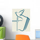 Dove Cross Open Bible Wall Decal