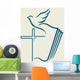 Dove Cross Open Bible Wall Decal