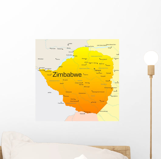 Map Zimbabwe Country Wall Decal