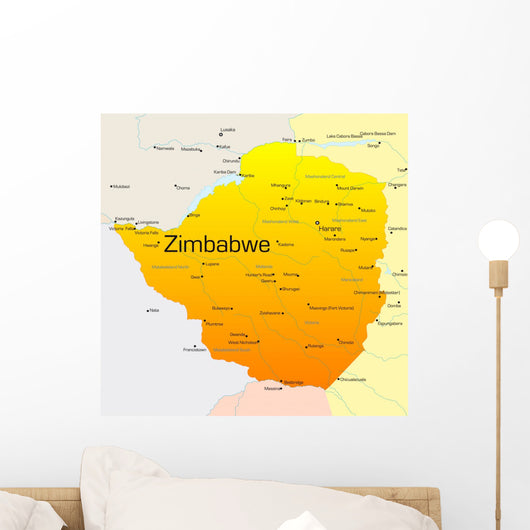 Map Zimbabwe Country Wall Decal