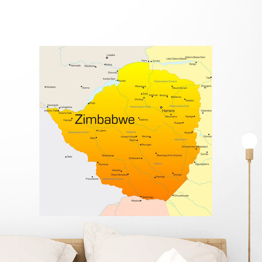 Map Zimbabwe Country Wall Decal
