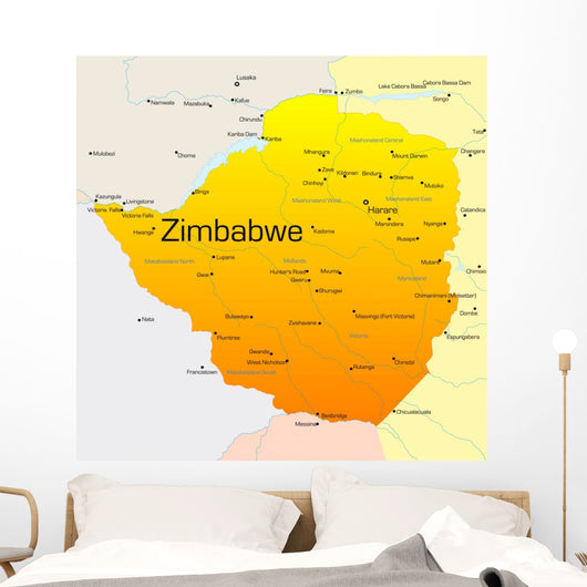 Map Zimbabwe Country Wall Decal