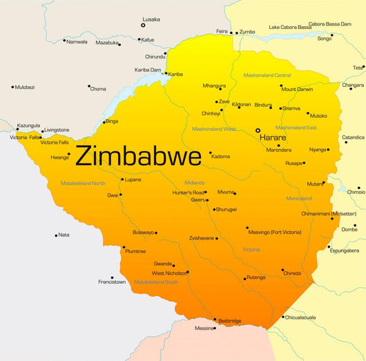 Map Zimbabwe Country Wall Decal