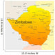 Map Zimbabwe Country Wall Decal